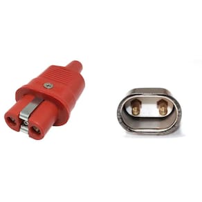 Kit Tomada Alta Temp. Conector Fêmea+Macho 300ºC 600V 35A 2 Pinos