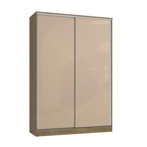 Guarda Roupa Solteiro Kappesberg 2 Portas de Correr Marrom Bege
