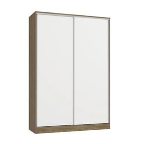Guarda Roupa Solteiro Kappesberg 2 Portas de Correr Marrom Branco