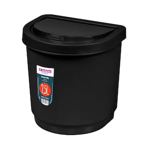 Lixeira De Pia Com Tampa Flip 2,5 Litros Multiuso Preto