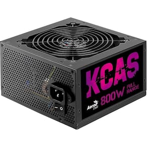 Fonte Gamer Aerocool KCAS 800W 80 Plus ATX Full Range APFC Sem Cabo