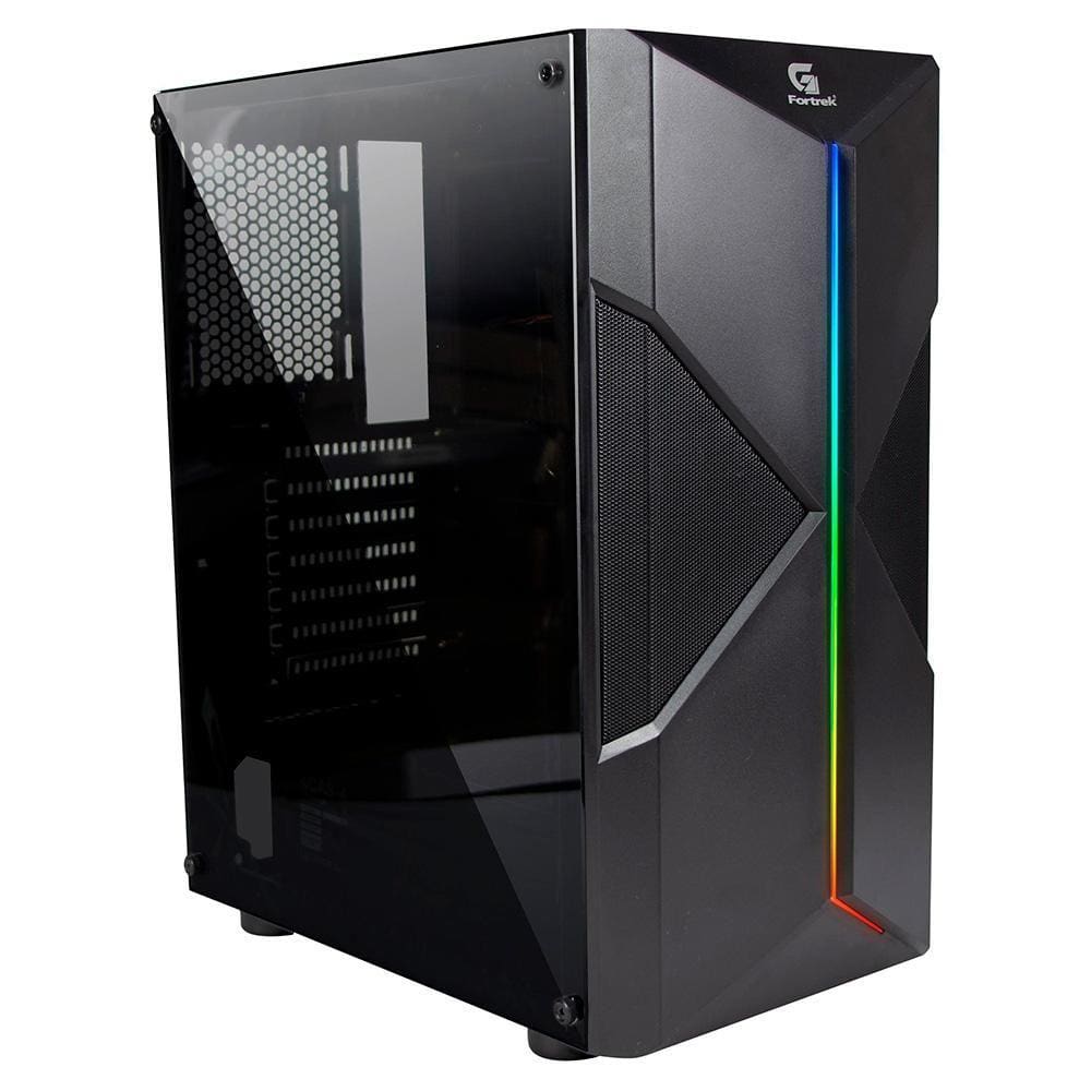 Gabinete Gamer Fortrek Holt RGB S/Fan Lateral Em Acrílico - 70571