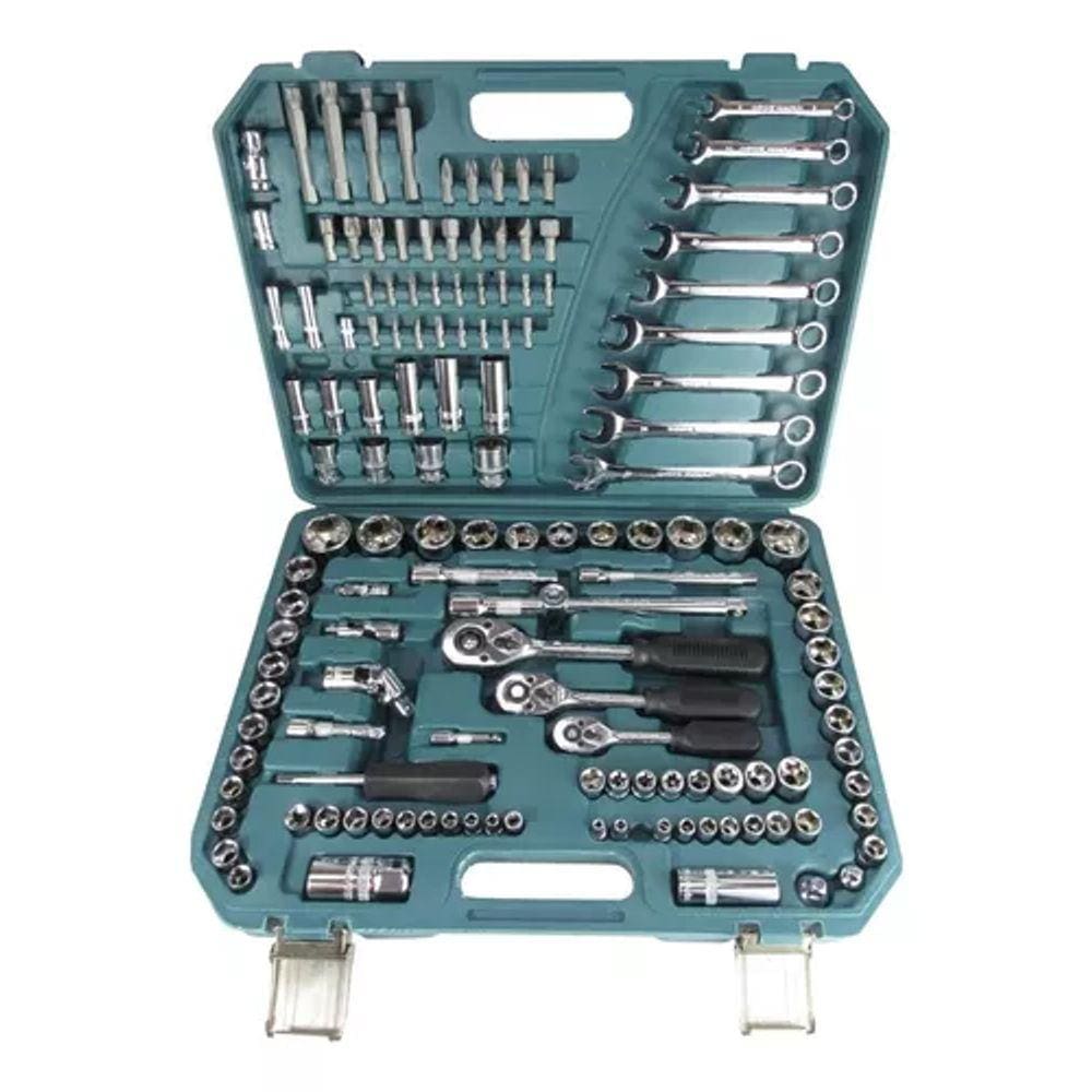 Jogo De Soquete 136 Pecas 1/4  3/8 E 1/2 Titanium  - 5516