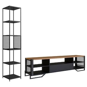 Rack 1 Gaveta Estante Com Prateleira Industrial 17x23 Preto Mell Pp Preto Mell