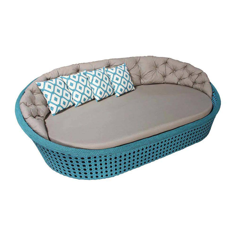 Big Chaise em Alumínio com Almofadas Impermeáveis para Jardim, Piscina, Área, Lazer e Edícula Trama