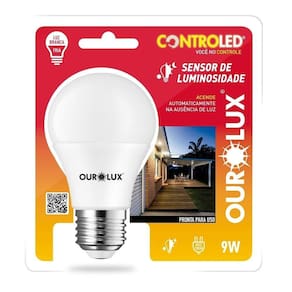 Lampada Inteligente Ourolux Controled Sensor De Luminosidade 9W 6,5K