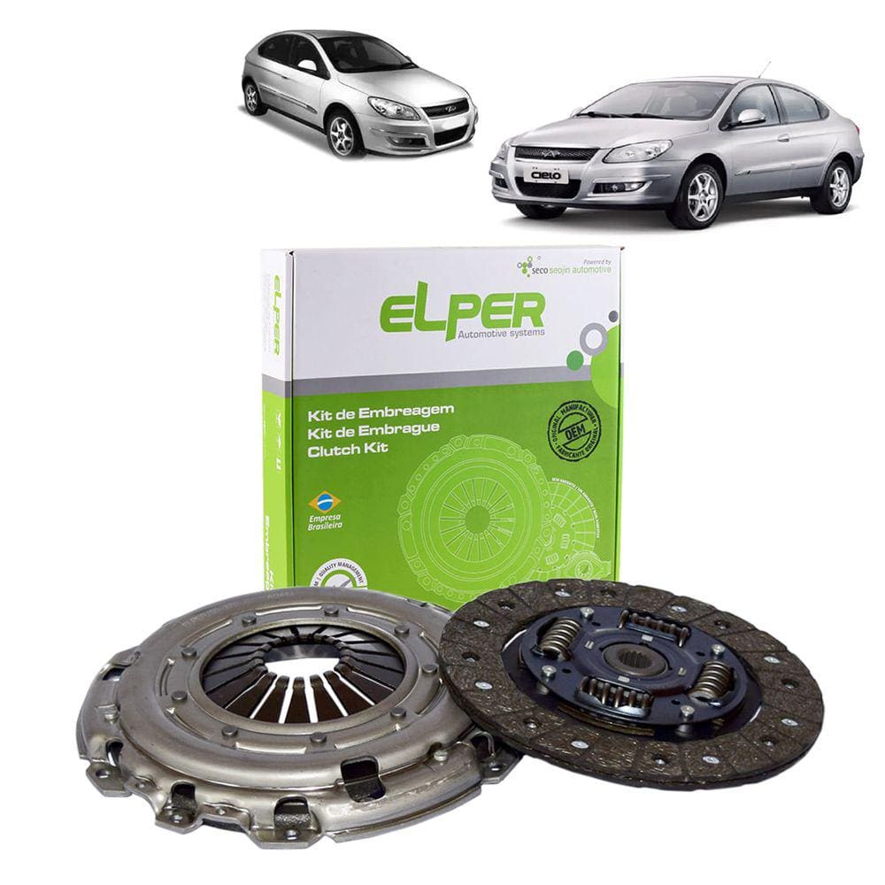 Kit Embreagem Platô/Disco Novo Elper Chery Cielo 1.6 2011-15