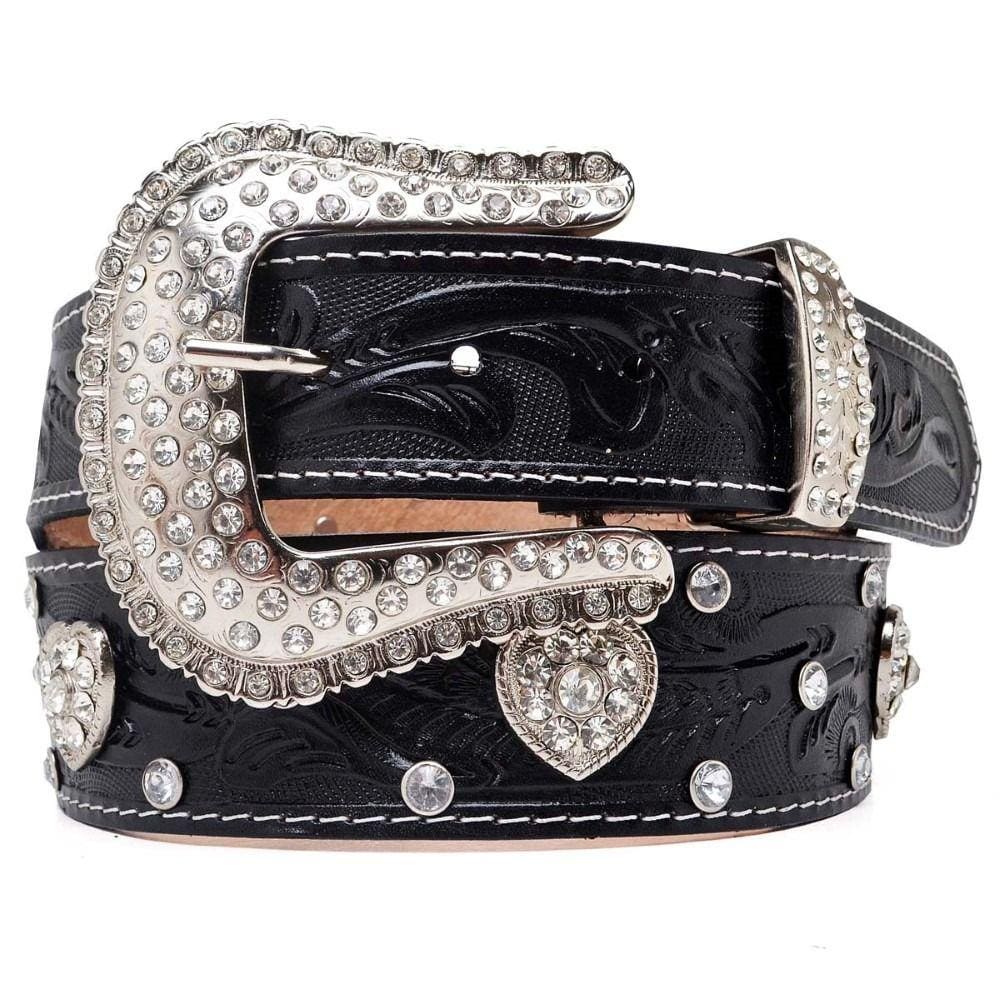 Cinto Country Couro Feminino Boiadeira Rodeio Muladeiro Fivela Redonda Com Strass de Qualidade