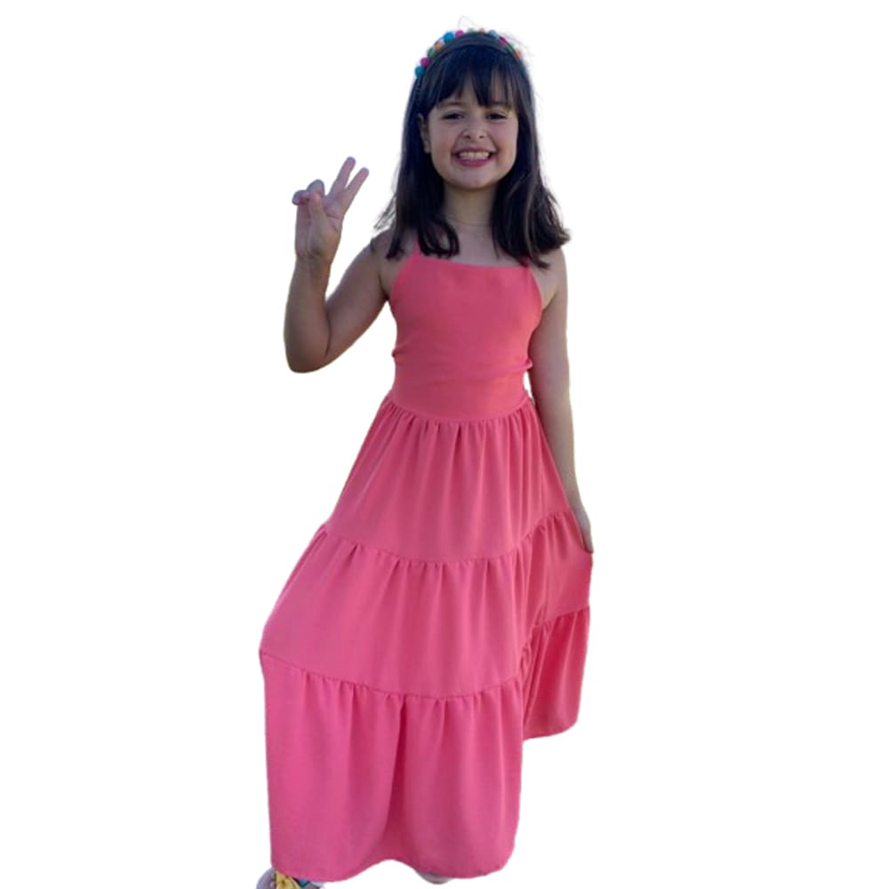 Vestido Infantil Longo Rosa