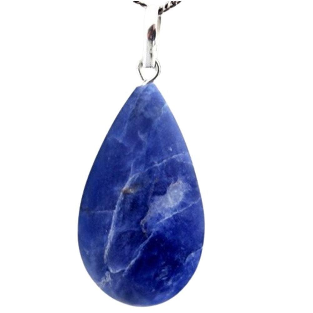 Colar Gota Pedra Sodalita Azul Castoação Montagem Prata 950