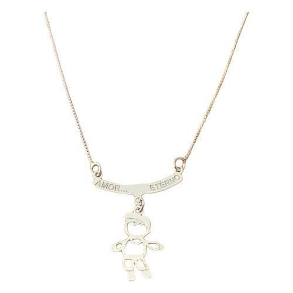 Colar Prata 925 Canga Filhos Menino ou Menina 45cm