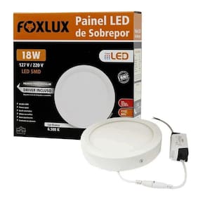 Plafon Painel Foxlux Led 22,5Cm Redondo Sobrepor 18W 6,5K