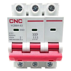 Disjuntor Tripolar YCB6H-63 Curva C 63A - Proteção 220V ou 380V