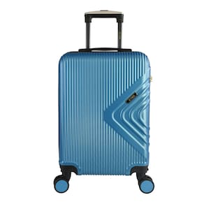 Mala de Bordo Abs para Viagem Yins Cleopátra Cadeado Embutido Rodas Duplas Giro 360º Azul