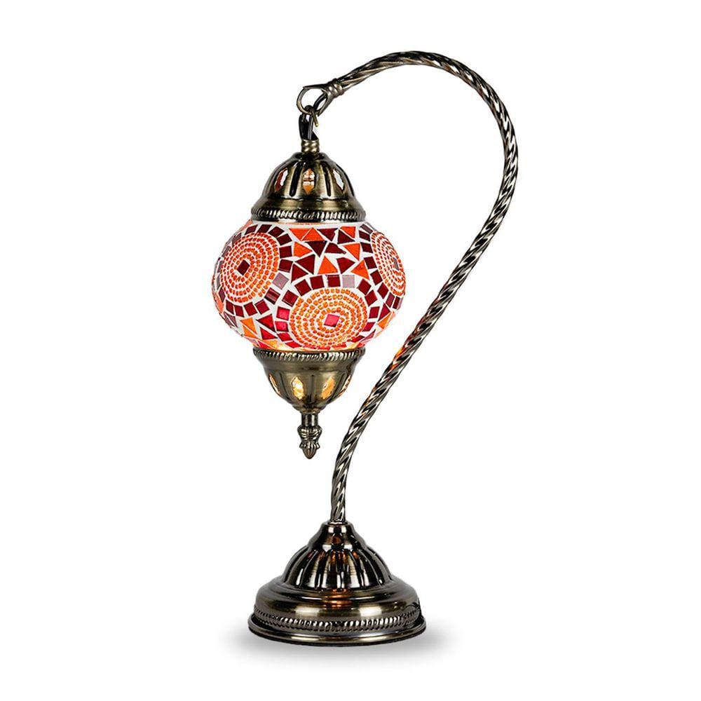 Luminária Pendente Modelo Turco Mosaico Vermelho 38Cm