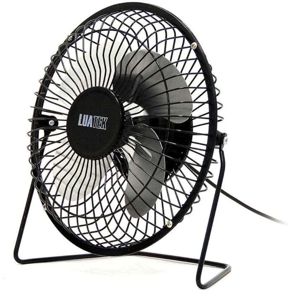 Mini Ventilador USB LuaTek em metal 4 Pás para PC e Notebook G 906