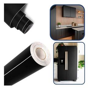 Papel Adesivo Preto Brilhante 10m - Decoração Durável