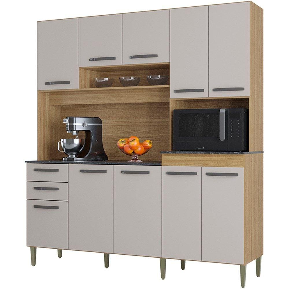 Cozinha Compacta 10 portas 185 Damasco Off White POQQ