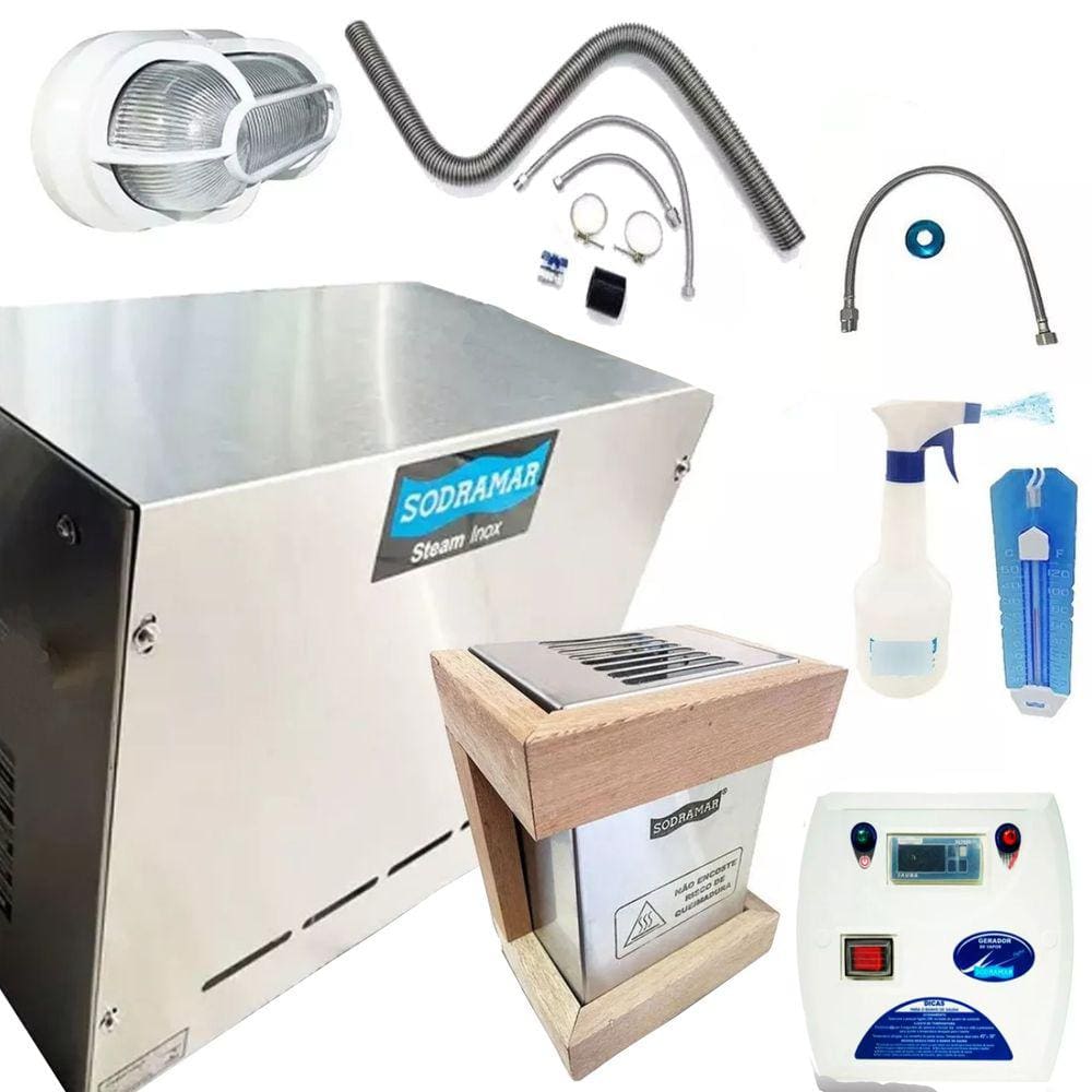 Gerador Vapor Inox 4kw Completo + comando Analógico Sodramar