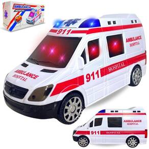 Carrinho Ambulância c/ Sirene, Som e Luz - Resgate
