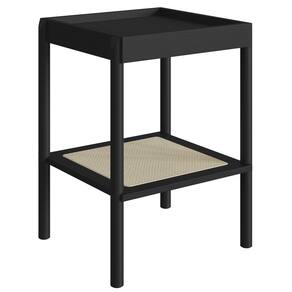 Mesa Lateral 58 CM Pes Madeira Palhinha Oslo 27962 Nero Artesano
