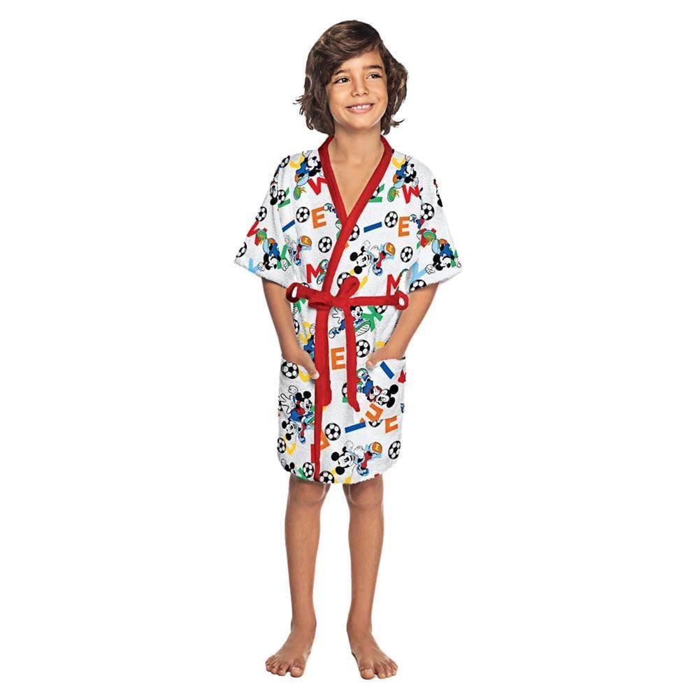 Roupao Felpudo Infantil Quimono Estampado Mickey Pp Lepper