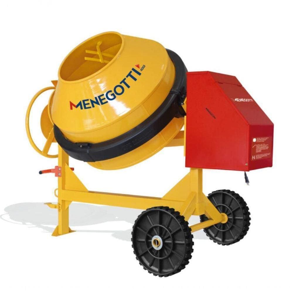 Betoneira 400l Rental Com Motor Trif 2cv 220v 60hz 4p Com Roda Maciça Menegotti