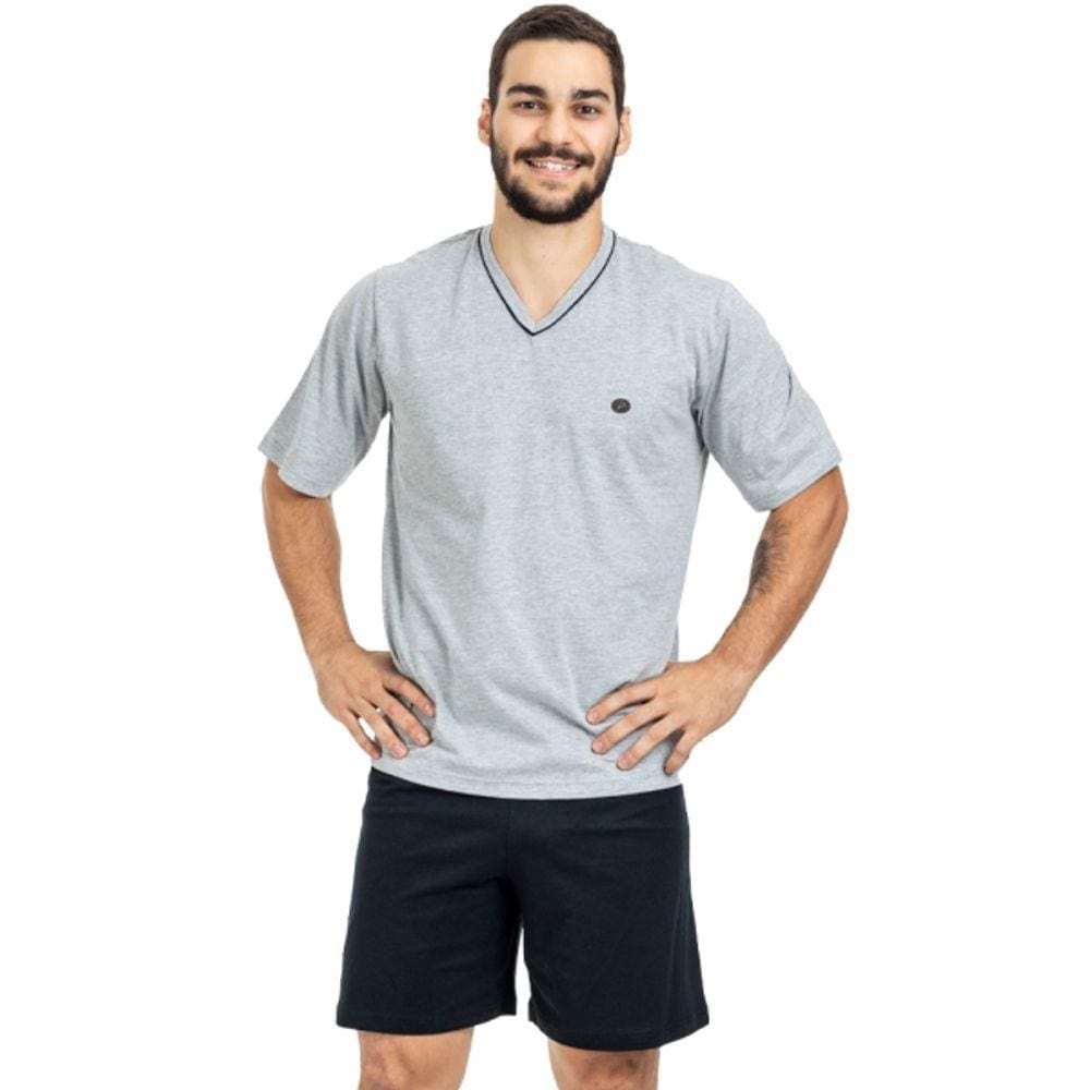 Pijama Masculino em Malha de Algodão Puff
