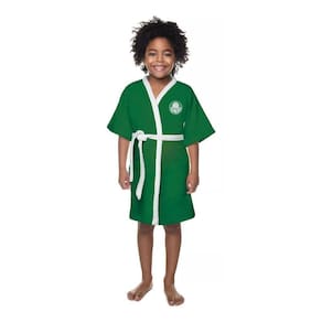 Roupão Aveludado Infantil Quimono Palmeiras P Lepper