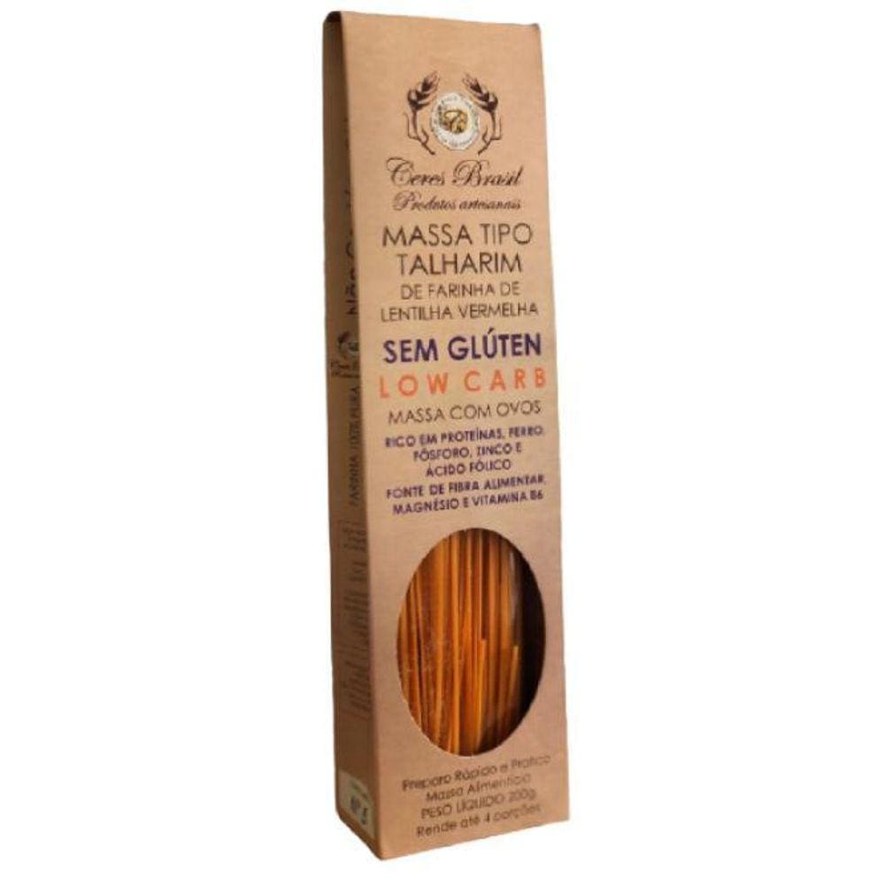 Kit 3X: Macarrão Talharim Lentilha Vermelha S/Glút Ceres200G