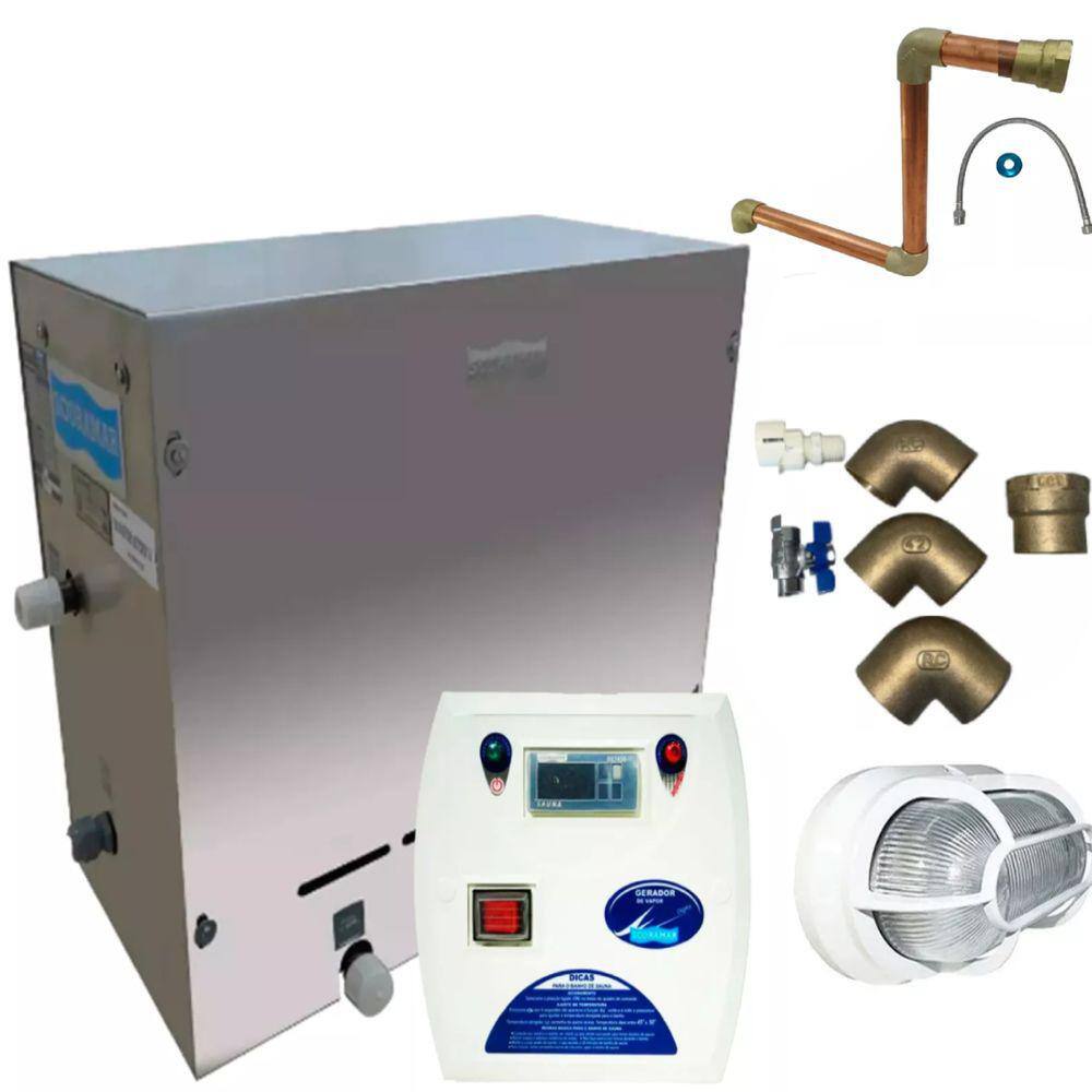 Sauna Steam Inox 4kw Instalação Cobre + Comando Digital