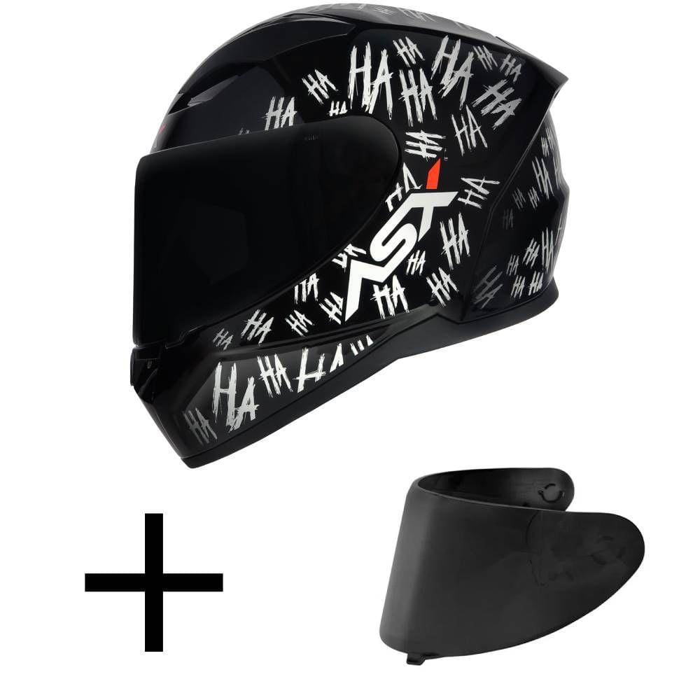 Capacete ASX City Fun Preto e Branco Mais Viseira Fumê