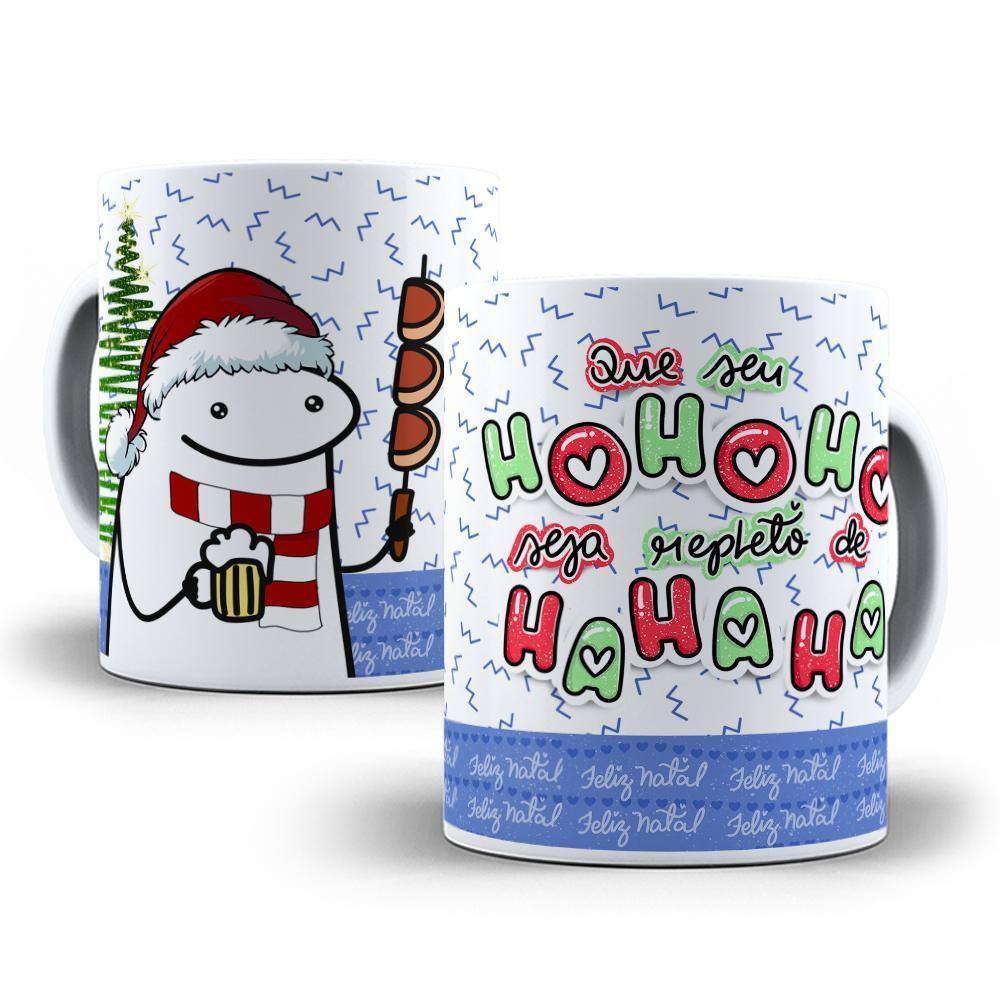 Caneca Feliz Natal Ho-Ho-Ho Repleto De Ha-Ha-Ha Presente - Minha Caneca