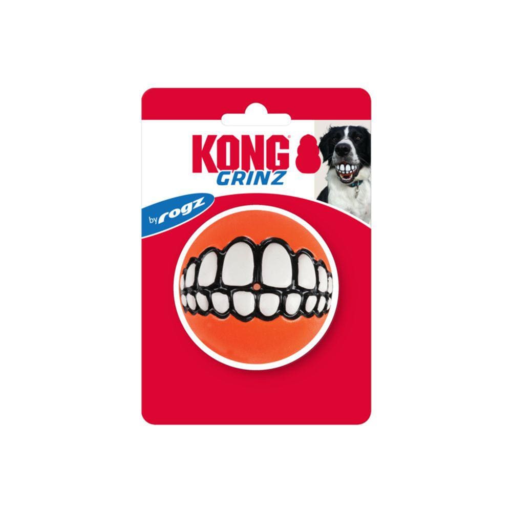 Brinquedo Interativo Kong Grinz By Rogz Bola Flutuante Recheavel Para Cachorro Medio - LARANJA