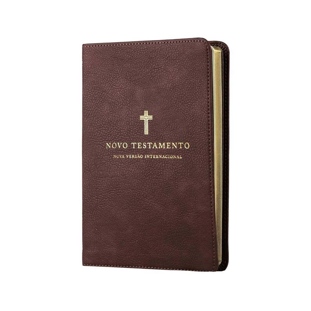 Novo Testamento, NVI, Couro Soft, Cruz Marrom, Leitura Perfeita