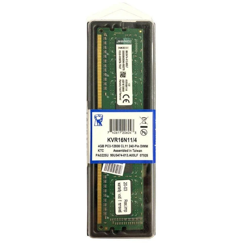 Memória Kingston, 4GB, 1600MHz, DDR3 - KVR16N11/4