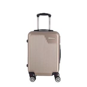 Mala de Bordo Abs para Viagem Denlex Ma1225 Cadeado Integrado Rodas Duplas Giro 360º Dourada