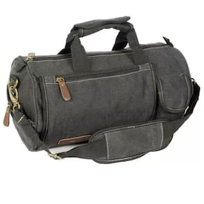 Bolsa Pequena Mala Viagem Mão Lona Preta Palha R033