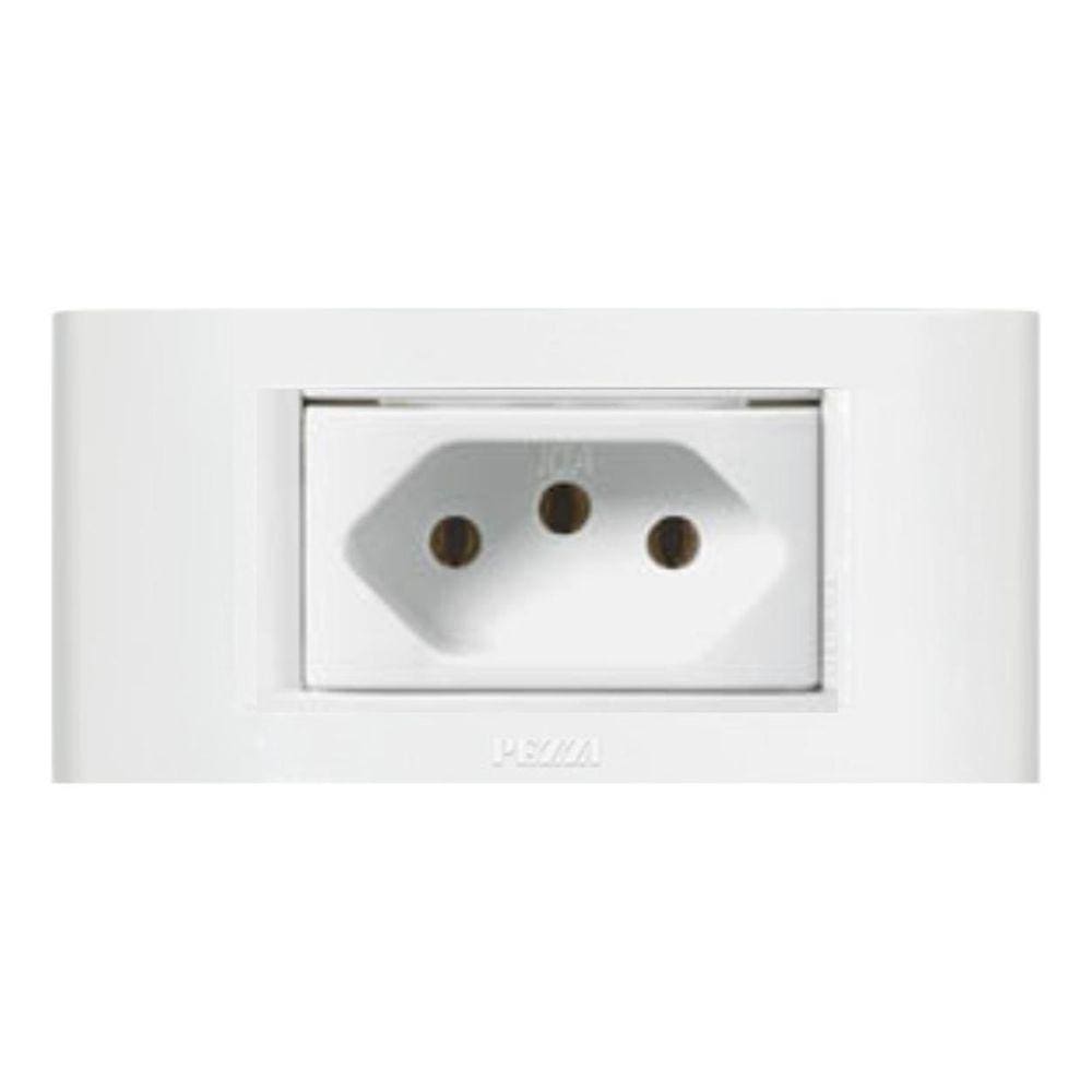 Conjunto Tomada Pezzi 1T 10A Branco - Fácil Instalação