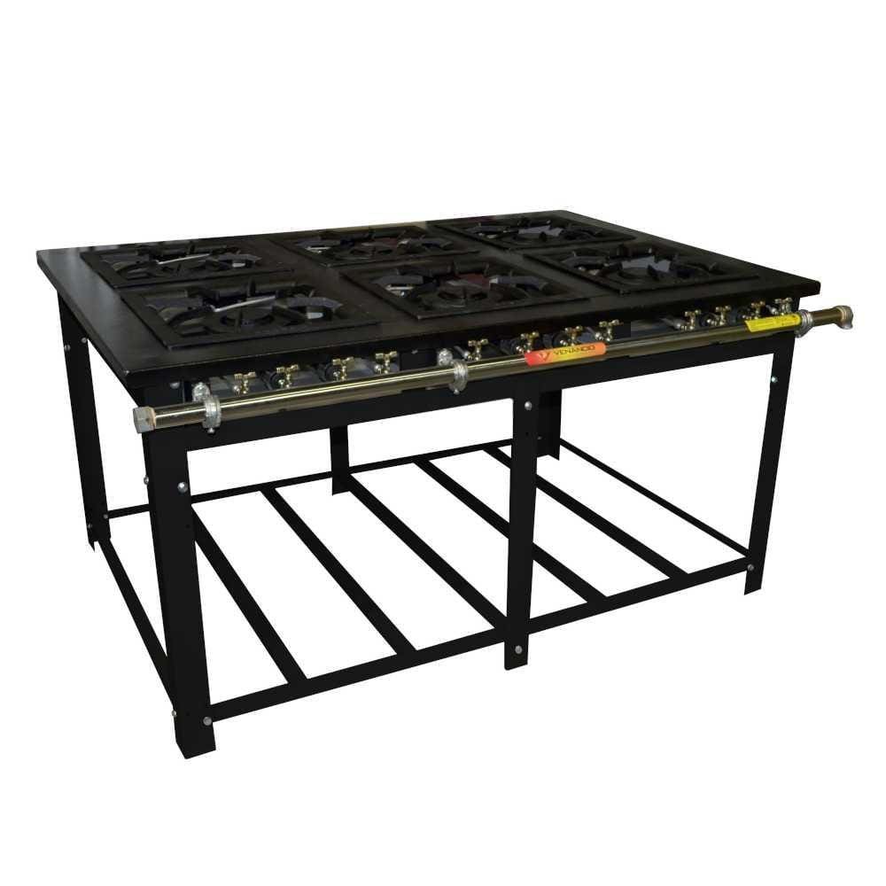 Fogão a Gás Industrial Maxi 6 Queimadores Duplos M6 - Venâncio