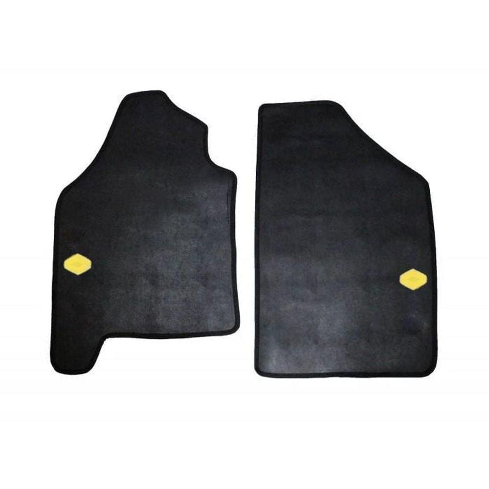 Tapete Automotivo Kangoo Borracha PVC 2 Peças Preto Lavável