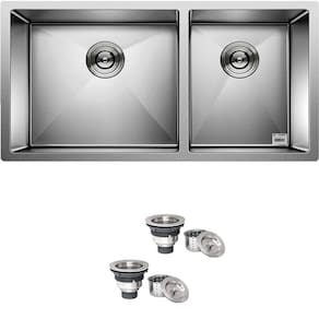 Cuba Dupla Quadrada Inox 304 Gourmet 9040 Assimétrica com Válvula - EC048