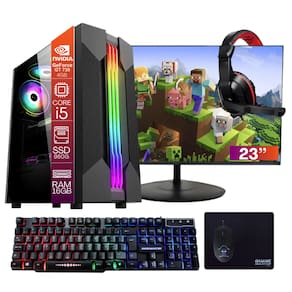 Computador Gamer TOB Core i5 SSD 960GB 16GB VGA GT730 4GB Windows 10 Pro Trial + Teclado/Mouse + Mouse Pad + Headset + Monitor 23