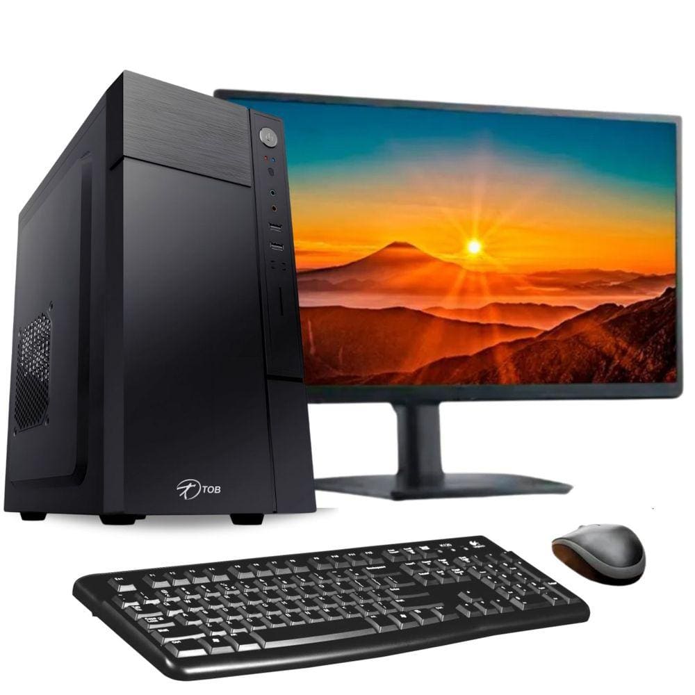 Computador Completo TOB Intel Core i5 com SSD 240GB Memória 16GB Windows 10 Pro Trial + Teclado e Mouse + Monitor 21.5" Desktop PC CPU