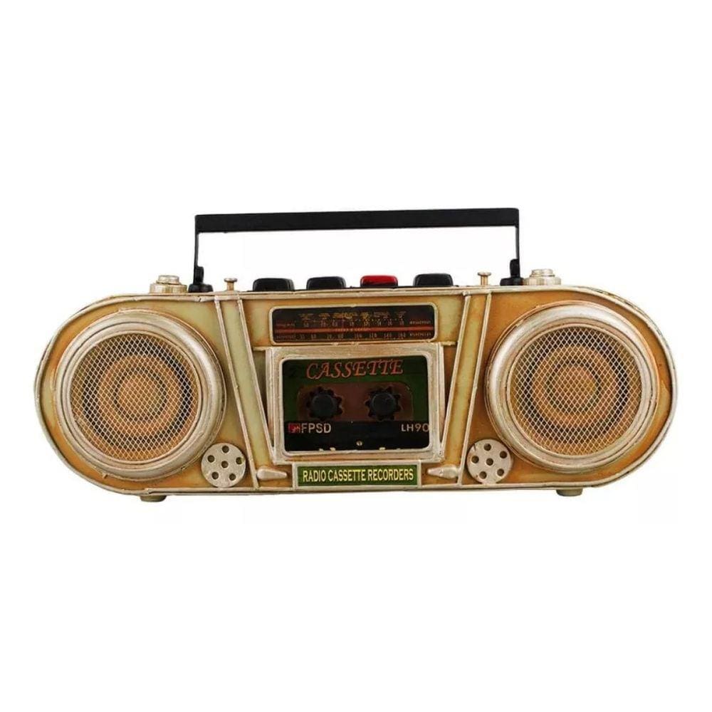 Rádio Cofrinho Porta Moeda Bege 16x9x36cm Estilo Retrô - Vintage