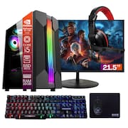 Computador Gamer TOB Core i5 SSD 480GB 16GB VGA GT730 4GB Windows 10 Pro Trial + Teclado/Mouse + Mouse Pad + Headset + Monitor 21.5