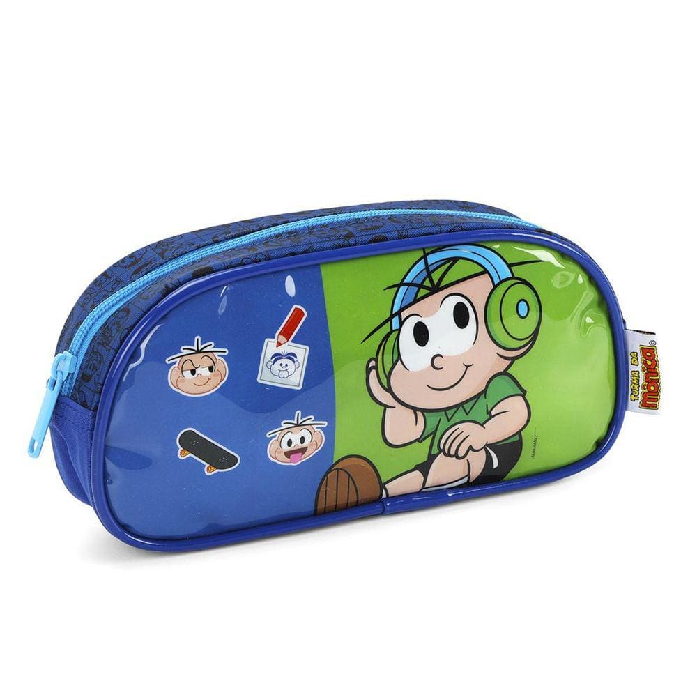 Estojo Escolar Turma da Mônica Cebolinha VD 7x21x7 cm