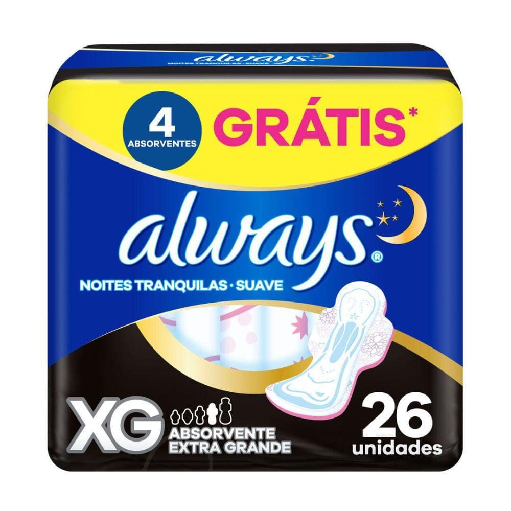 Absorvente Always Noturno Suave Xg Com 26 Unidades