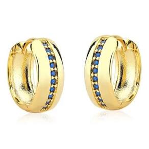 Brinco Argola com Micro Zircônias Azul Semijoia Lizzy Fatin