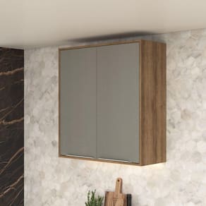 Armário Aéreo de Cozinha 80cm 2 Portas Lavinia Amêndoa/Niágara